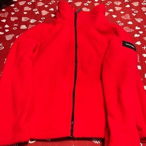 Brand new with tags  women’s Red Fleece Jacket Calvin Klein size medium